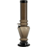 JM Plastics 12" Acrylic Vase Base Bong in Black, Durable Water Pipe, Front View