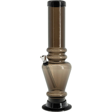 JM Plastics 12" Acrylic Vase Base Bong in Black, Durable Water Pipe, Front View