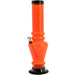 JM Plastics 12" Orange Acrylic Vase Base Bong with a clear view on white background