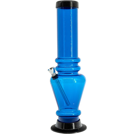 JM Plastics 12" Acrylic Vase Base Bong in Blue - Front View on White Background