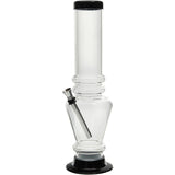 JM Plastics 12" Acrylic Vase Base Bong in Grey, front view on seamless white background