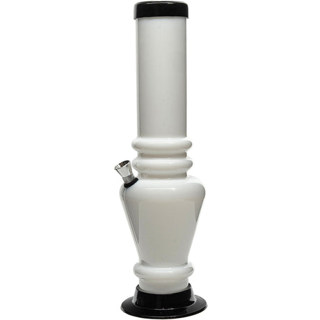 JM Plastics 12" Acrylic Vase Base Bong in White, Durable with Easy-to-Clean Design, Front View