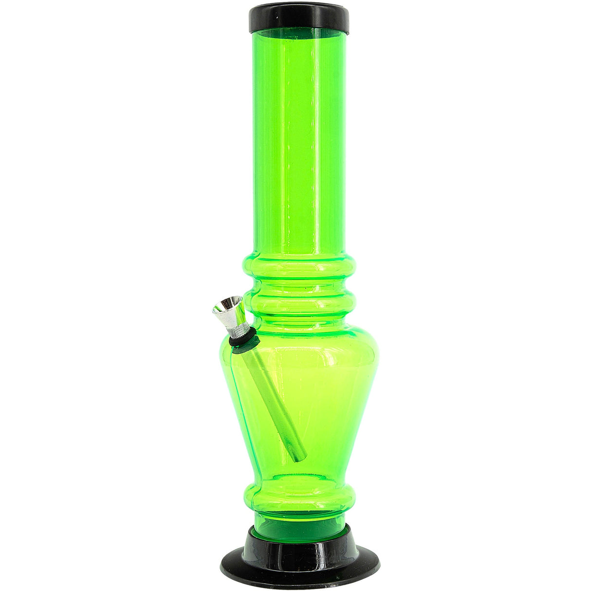 JM Plastics 12" Illuminati Green Acrylic Vase Base Bong, Durable and Lightweight