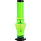 JM Plastics 12" Acrylic Vase Base Bong in Vibrant Green - Front View