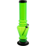 JM Plastics 12" Green Acrylic Vase Base Bong with Black Accents - Front View