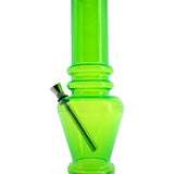 JM Plastics 12" Neon Green Acrylic Vase Base Bong with Clear Bowl - Front View