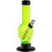 JM Plastics Mini Alien Head Acrylic Bong in Illuminati Green, 6" Tall, Front View on White Background