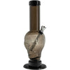 JM Plastics Acrylic Skull Bong in Black, 9-12" Tall, Durable Water Pipe with Metal Bowl - Front View