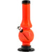 JM Plastics Acrylic Straight Tube Bubble Flare Bong in Orange, Front View, Portable Water Pipe