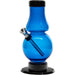 JM Plastics 6" Acrylic Straight Tube Bubble Flare Bong in Blue - Front View