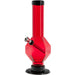 JM Plastics 9-12" Acrylic Diamond Bong in Red, Front View on White Background