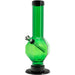 JM Plastics 9-12" Acrylic Diamond Bong in Green, durable with a sturdy base, front view on white background