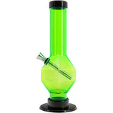 JM Plastics 9-12" Acrylic Diamond Bong in Vibrant Green - Front View on White Background