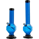 JM Plastics Acrylic Diamond Bong in Blue, 9" and 12" options, side view on white background