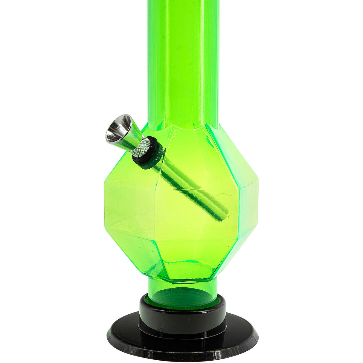 JM Plastics 9-12" Acrylic Diamond Bong in Vibrant Green - Durable with Easy Grip Design