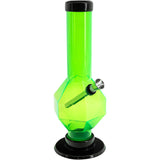 JM Plastics 9-12" Acrylic Diamond Bong in Vibrant Green - Front View