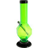 JM Plastics 9-12" Acrylic Diamond Bong in Vibrant Green, Front View on White Background