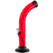 JM Plastics 10'' Acrylic Curved Tube Bong in Red, Side View on Seamless White Background