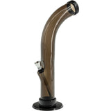 JM Plastics 10'' Acrylic Curved Tube Bong in Black - Side View with Sturdy Base