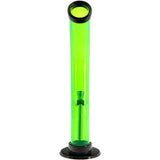 JM Plastics 10'' Green Acrylic Curved Tube Bong Front View on White Background