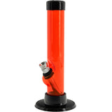 JM Plastics 6" Acrylic Straight Tube Bong in Orange - Durable and Portable