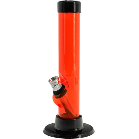 JM Plastics 6" Acrylic Straight Tube Bong in Orange - Durable and Portable