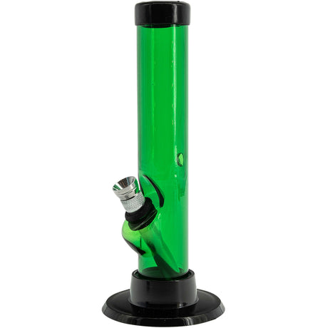 JM Plastics 6" Acrylic Straight Tube Bong in Green, Compact and Durable Design