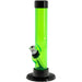 JM Plastics 6" Acrylic Straight Tube Bong in Illuminati Green, front view on white background