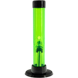 JM Plastics 6" Acrylic Straight Tube Bong in Vibrant Green - Front View on White Background