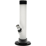 JM Plastics 6" White Acrylic Straight Tube Bong, Front View on Seamless White Background