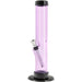 JM Plastics Acrylic Straight Tube Bong in Pink, 12" Tall Variant, Front View on White Background