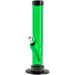 JM Plastics Acrylic Straight Tube Bong in Green, Front View, Available in 6", 9", and 12" Sizes