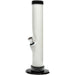 JM Plastics Acrylic Straight Tube Bong in White, 12" Tall Variant, Front View on Seamless White Background