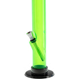 JM Plastics Acrylic Straight Tube Bong in Vibrant Green, 12" Tall with Removable Bowl - Side View