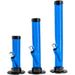 JM Plastics Acrylic Straight Tube Bongs in Blue, available in 6", 9", and 12" sizes, front view