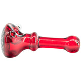 Lezak Glass Fire Red Rainbow Reversal Glass Spoon Pipe, Heady Borosilicate Side View