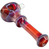 Lezak Glass Black and White Reversal Spoon Pipe, Durable Borosilicate, Angled Side View