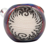 Lezak Glass Black and White Reversal Glass Spoon Pipe with Opal Marble, Top View