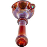 Lezak Glass Reversal and Opal Marble Glass Spoon Pipe - Front View with Vivid Colors