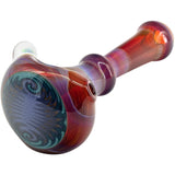 Lezak Glass - Reversal and Opal Marble Glass Spoon Pipe, Heady Borosilicate Side View