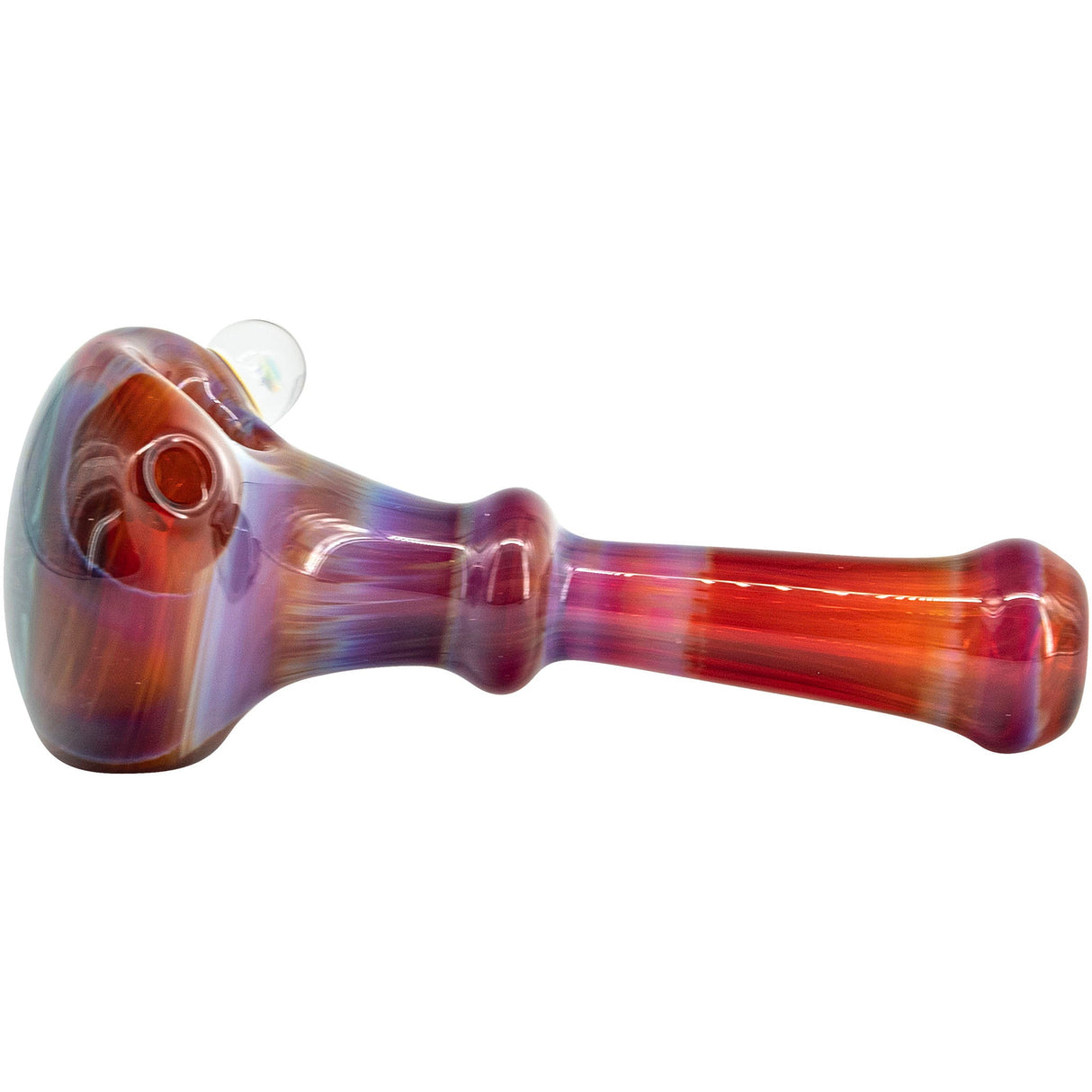 Chris Lezak Reversal and Opal Marble Glass Spoon Pipe, Heady Borosilicate Side View