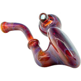 Lezak Glass Wig Wag Blue Wave Reversal Sherlock Pipe, Borosilicate Glass, Angled Side View