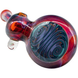 Lezak Glass Wig Wag Blue Wave Sherlock Pipe with Borosilicate Glass, Side View