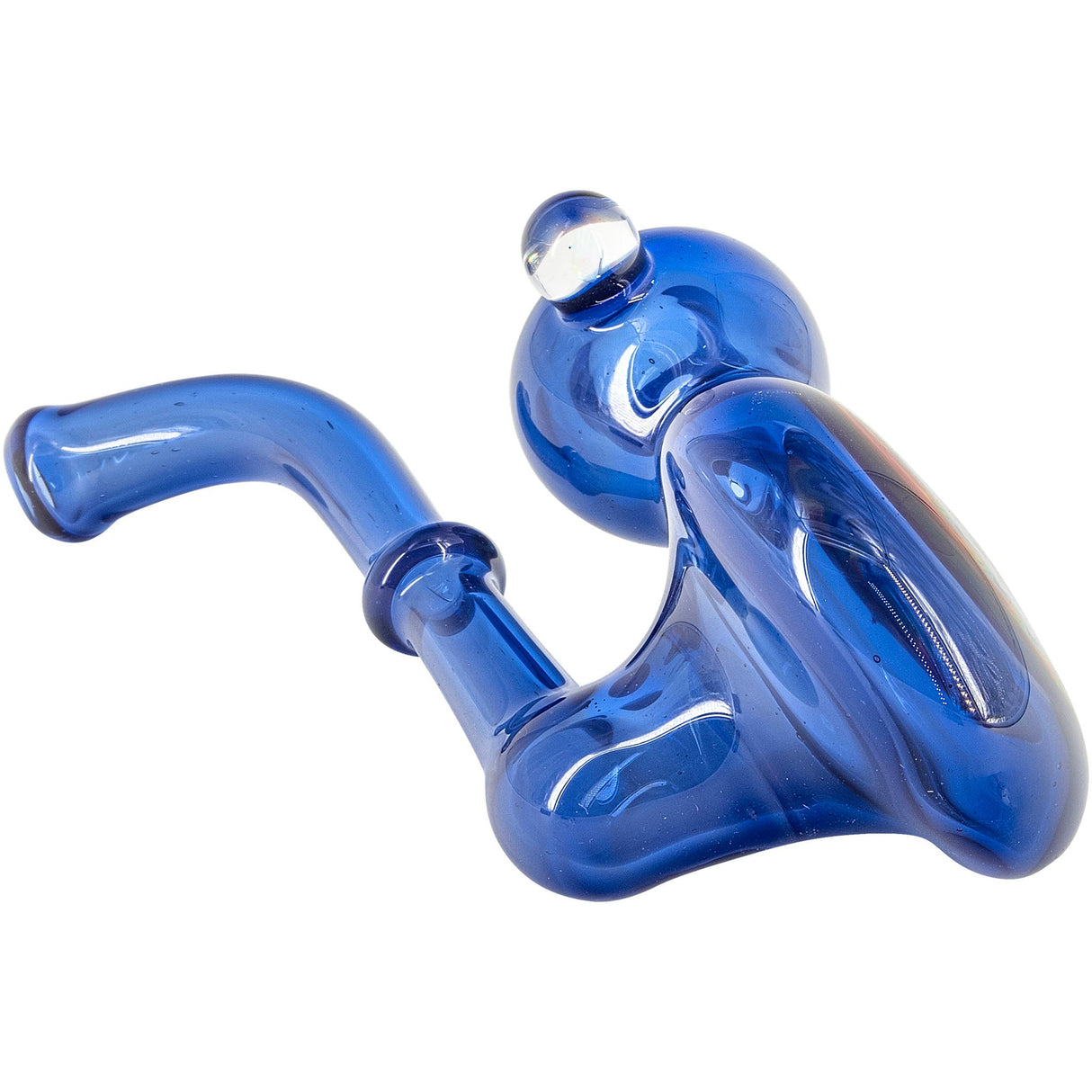 Chris Lezak Wig Wag Rainbow Reversal Sherlock Glass Pipe, Borosilicate, Side View