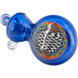 Chris Lezak Wig Wag Rainbow Reversal Sherlock Glass Pipe, Top View with Intricate Design