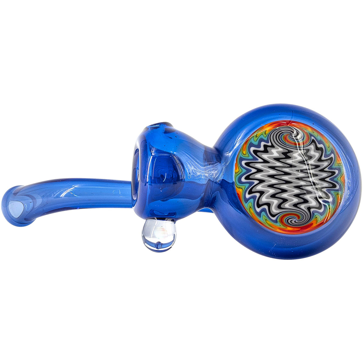 Chris Lezak Wig Wag Rainbow Reversal Sherlock Glass Pipe, Borosilicate, Side View