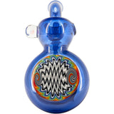 Chris Lezak Wig Wag Rainbow Reversal Sherlock Glass Pipe, Front View on White Background