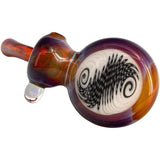 Lezak Glass Black and White Reversal Disc Sherlock Pipe, Borosilicate, Top View