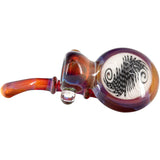 Chris Lezak Black and White Reversal Disc Sherlock Pipe in Borosilicate Glass, Side View