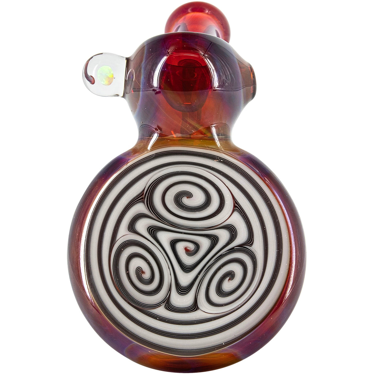 Lezak Glass Reversal Sherlock Pipe with Intricate Swirl Design - Front View